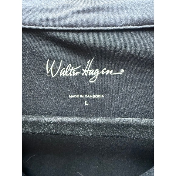 Walter Hagen Mens Black 1/4 Zip Long Sleeve Pullover Golf Shirt Size L - Picture 3 of 7